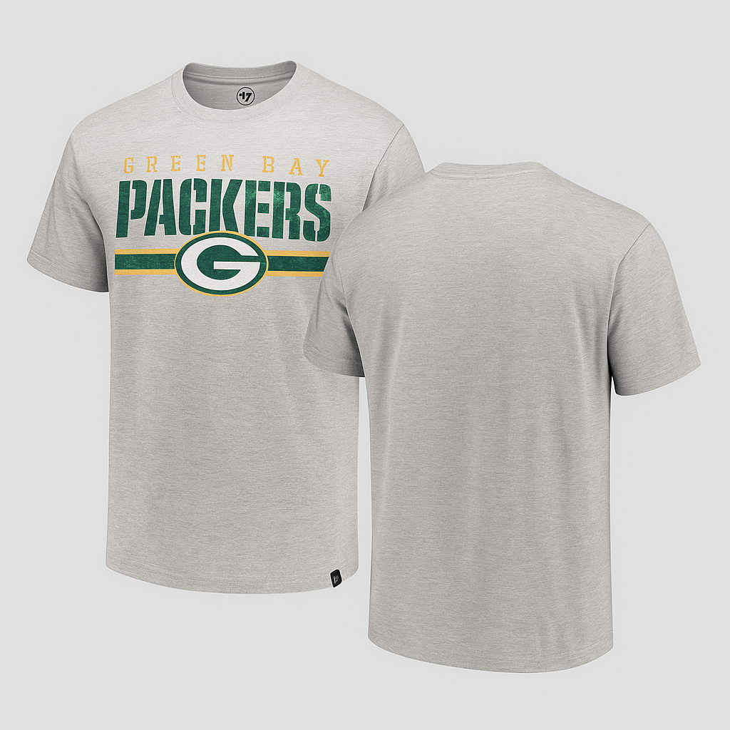 47 Brand Green Bay Packers Heather Gray Logo T-Shirt