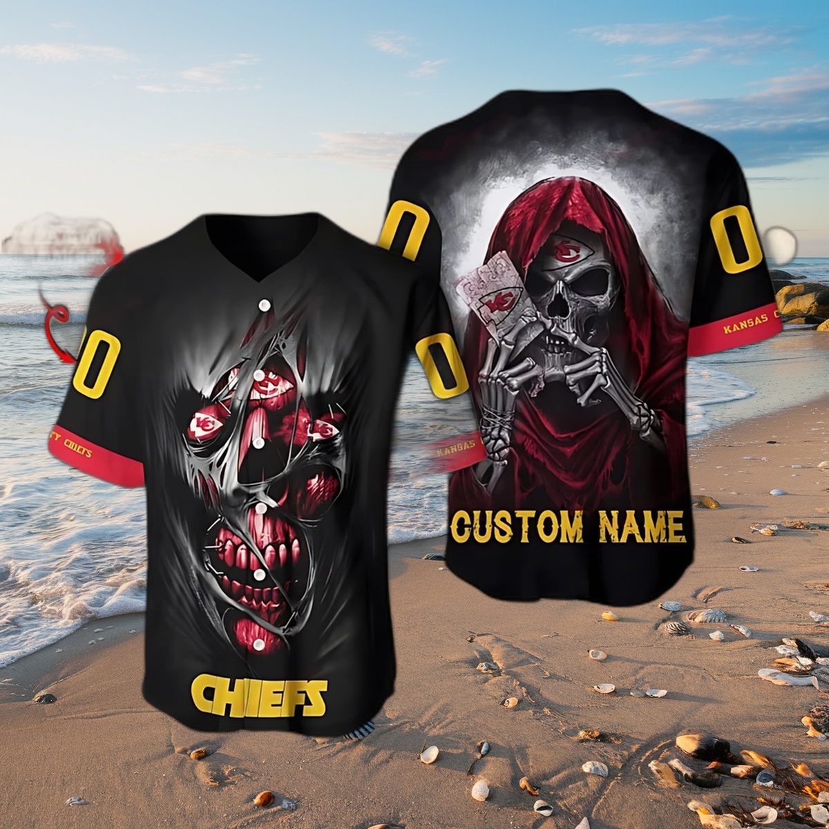 Kansas City Chiefs Spectral Guardian Custom Baseball Jersey
