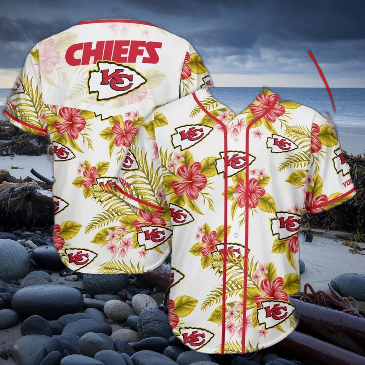 Kansas City Chiefs Tropical Breeze Custom Baseball Jersey
