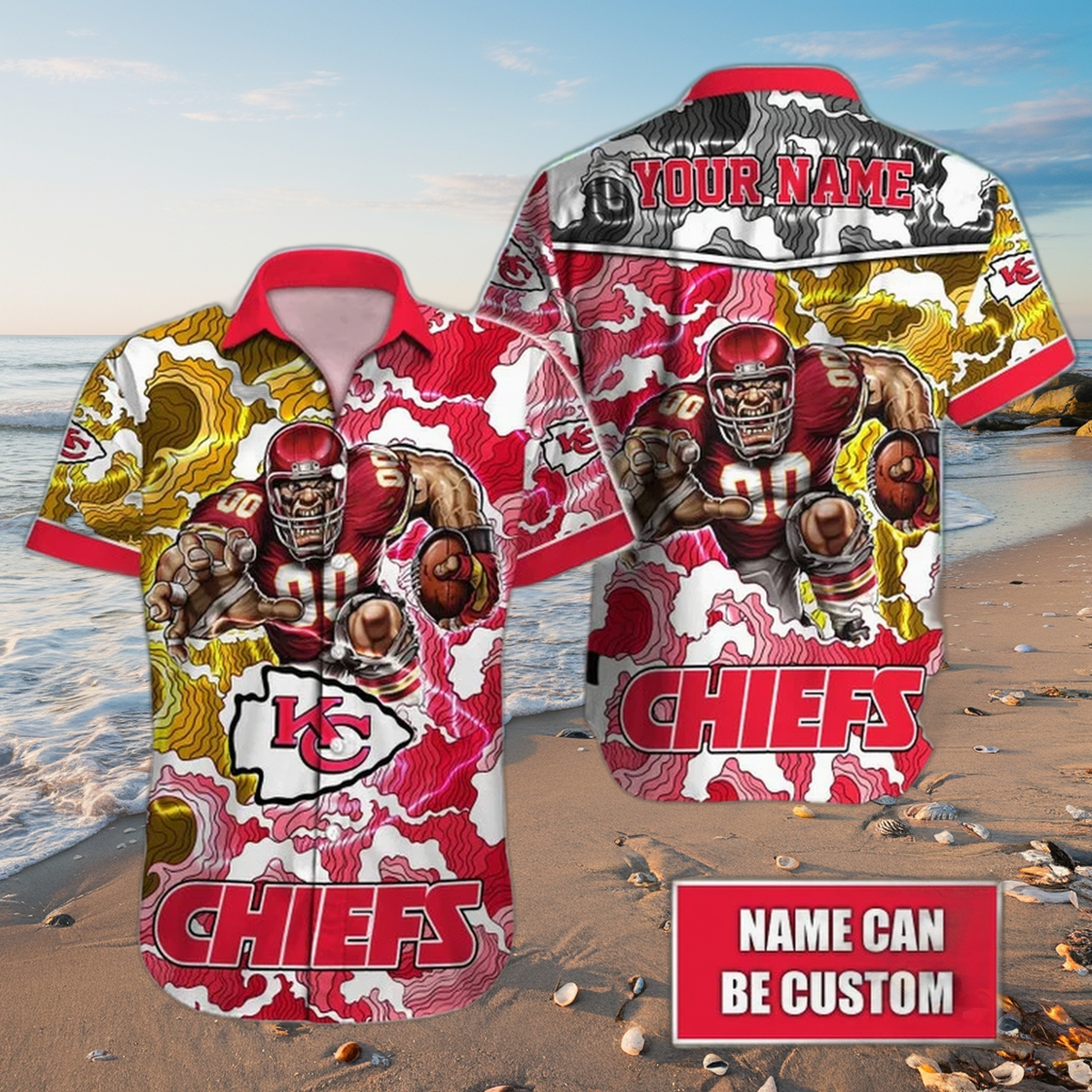Personalized Kansas City Chiefs Camouflage Blitz Hawaiian Shirt
