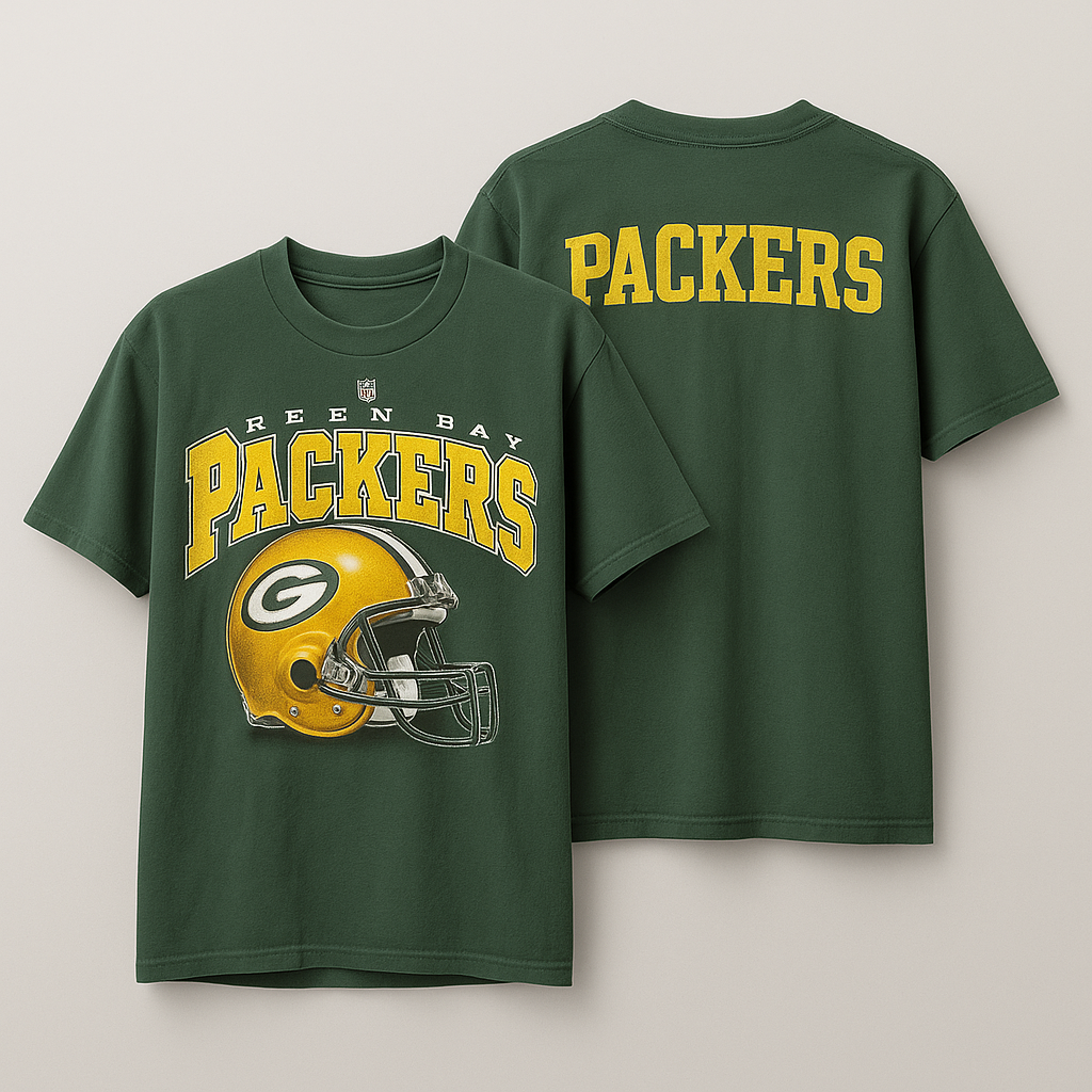 Vintage Green Bay Packers Helmet Retro T-Shirt